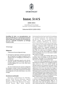 Innst. 514 S (2020–2021) Innstilling Til Stortinget Fra Helse- Og Omsorgskomiteen