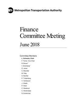 Finance Committee Meeting June 2018