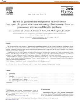 The Risk of Gastrointestinal Malignancies in Cystic Fibrosis Case