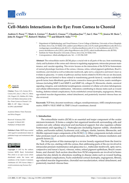 Cell–Matrix Interactions in the Eye: from Cornea to Choroid