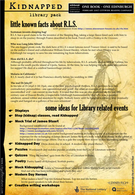 Little Known Facts About R.L.S. Some Ideas for Library Related Events