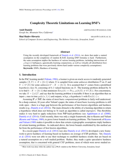 Complexity Theoretic Limitations on Learning DNF's