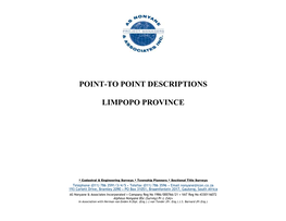 Point-To Point Descriptions Limpopo Province