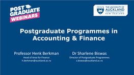 Bachelor of Commerce (Honours) in Accounting & Finance