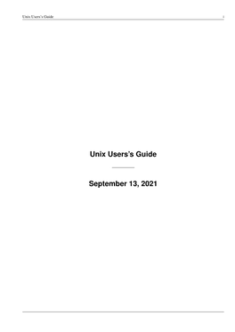 Unix Users's Guide