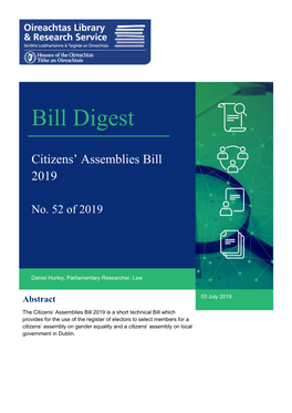 Bill Digest | Citizens' Assemblies Bill 2019