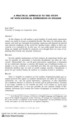 A Practical Approach to the Study of Noncanonical Expressions in English