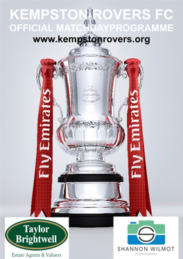 KEMPSTON ROVERS FC OFFICIAL MATCHDAYPROGRAMME Welcome