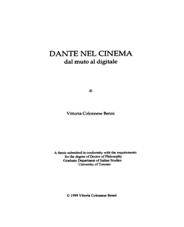 DANTE NEL CINEMA Da1 Mut0 Al Digitale