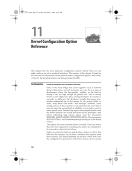 Kernel Configuration Option Reference