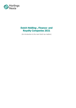 Dutch Holding-, Finance- and Royalty Companies 2021