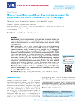 Olfactory Neuroblastoma Followed By