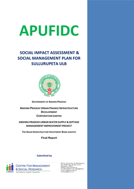 Social Impact Assessment & Social Management Plan for Sullurupeta