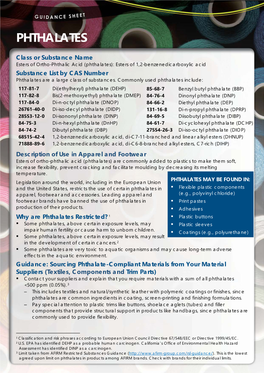 Phthalate Chemical Guidance Sheet