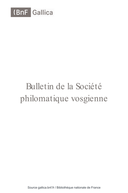 Bulletin De La Société Philomatique Vosgienne