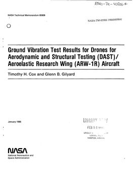 NI\SI\ National Aeronautics and Space Administration 3 1176 00191 8177 NASA Technical Memorandum 85906