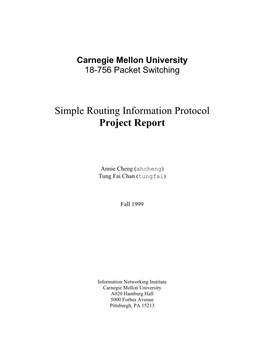 Simple Routing Information Protocol Project Report