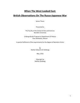 British Observations on the Russo-Japanese War