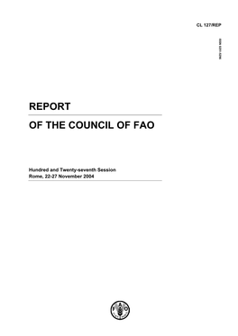 Report of the Council of Fao