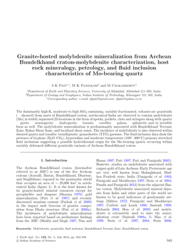 Granite-Hosted Molybdenite Mineralization from Archean