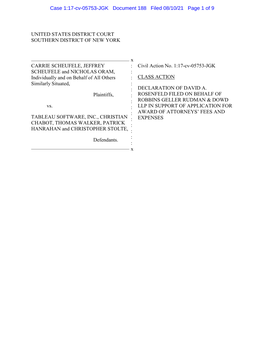 Declaration of David A. Rosenfeld Filed on Behalf of Robbins Geller