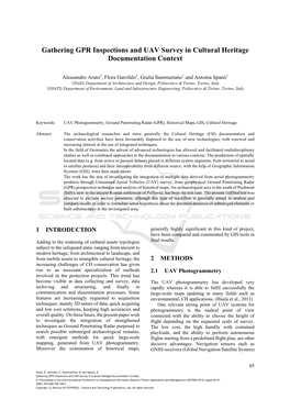 Gathering GPR Inspections and UAV Survey in Cultural Heritage Documentation Context