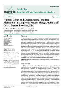 Human, Urban and Environmental-Induced Alterations in Mangroves Pattern Along Arabian Gulf Coast, Eastern Province, KSA