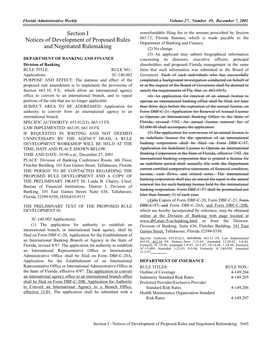 Section I Notices of Development of Proposed Rules and Negotiated