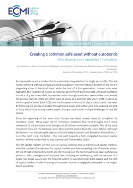 Creating a Common Safe Asset Without Eurobonds Wim Boonstra and Apostolos Thomadakis