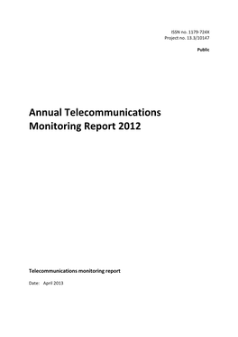 Annual Telecommunications Monitoring Report 2012