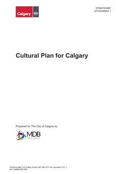 Cultural Plan for Calgary