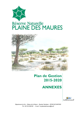 Plan De Gestion 2015-2020 ANNEXES