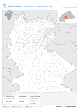 BURKINA FASO- Carte De Référence De La Région Du Centre-Ouest