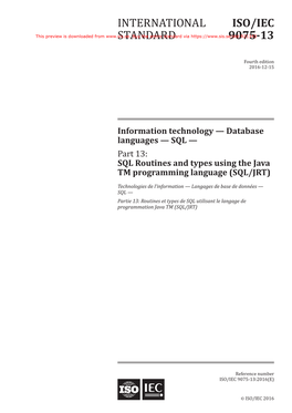 Part 13:SQL Routines and Types Using the Java™ Programming Language