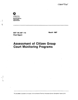 Assessment of Citizen Group Court Monitoring Programs
