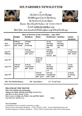 Six Parishes Newsletter