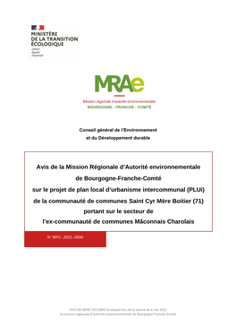 Avis De La Mission Régionale D'autorité Environnementale De