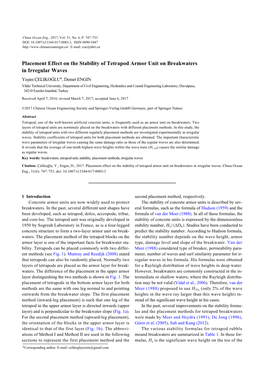 Placement Effect on the Stability of Tetrapod Armor Unit On