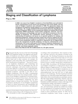 Staging and Classification of Lymphoma