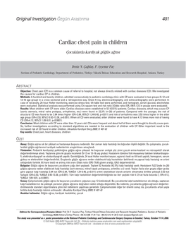 Cardiac Chest Pain in Children