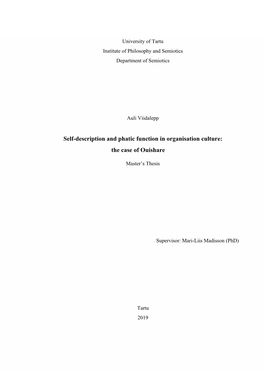 Self-Description and Phatic Function in Organisation Culture: the Case of Ouishare