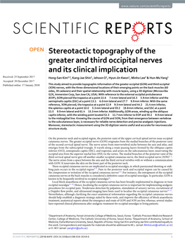 Stereotactic Topography of the Greater and Third Occipital Nerves and Its