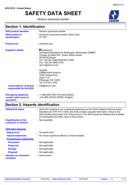 Niobium Pentoxide Hydrate