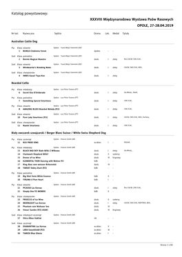 Katalog Powystawowy: XXXVIII Międzynarodowa Wystawa Psów Rasowych OPOLE, 27-28.04.2019