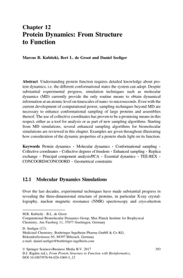 Protein Dynamics: from Structure to Function