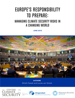 Europe's Responsibility to Prepare