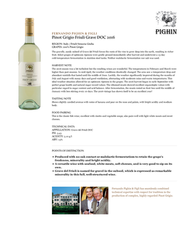 Kobrand Wine & Spirits | Pinot Grigio Friuli Grave DOC 2016