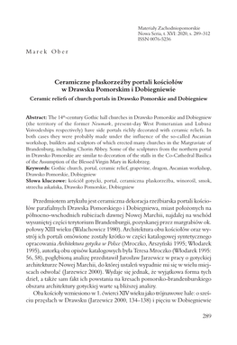 Ceramiczne Płaskorzeźby Portali Kościołów W Drawsku Pomorskim I Dobiegniewie Ceramic Reliefs of Church Portals in Drawsko Pomorskie and Dobiegniew