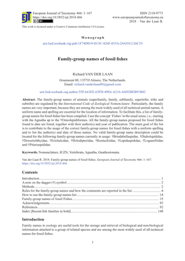 Family-Group Names of Fossil Fishes