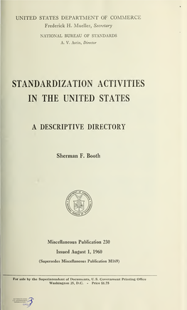 Standardization Activities in the United States